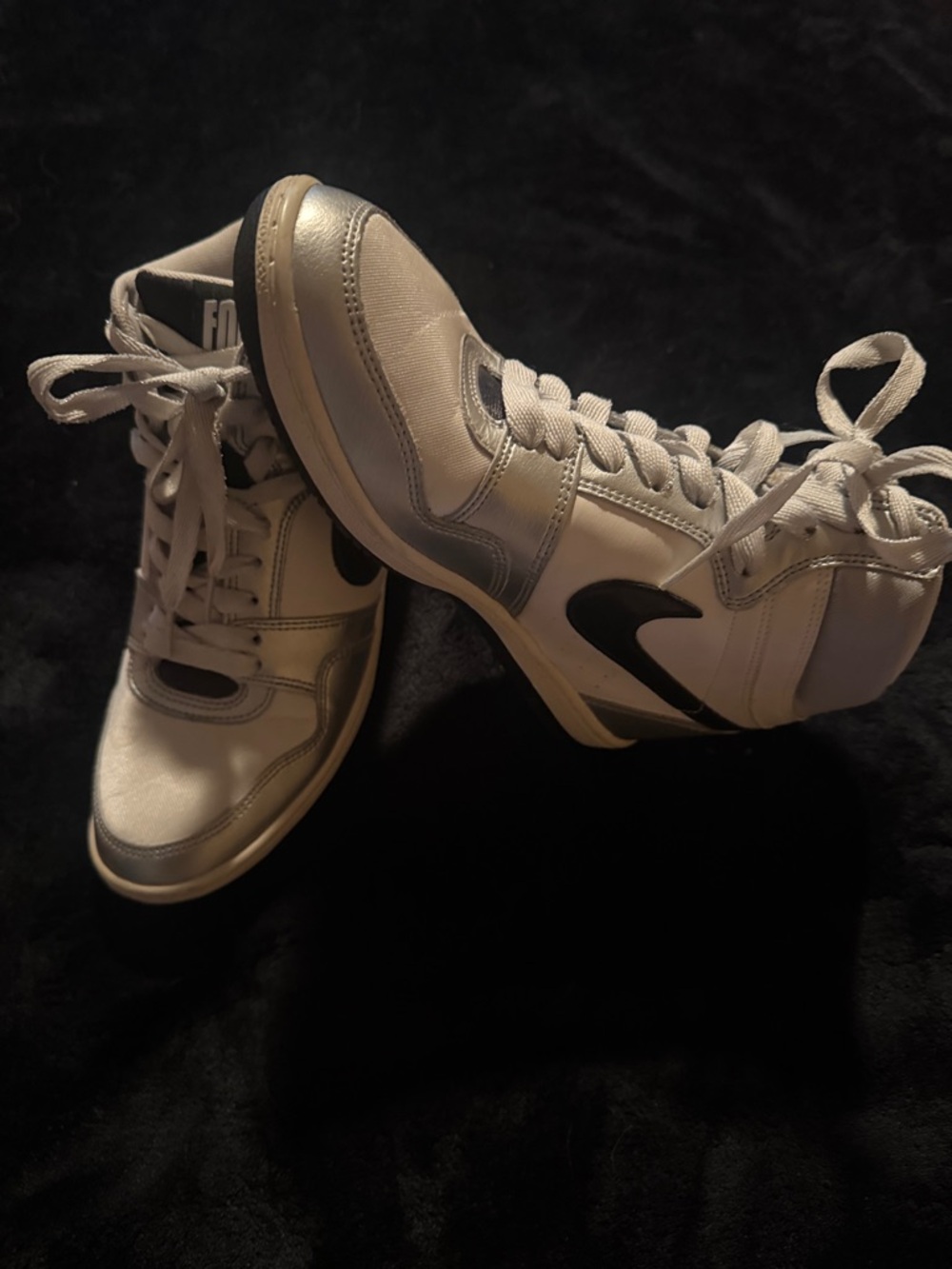 Nike Women's White and Black High-Top Sneakers - Picture 4 of 5